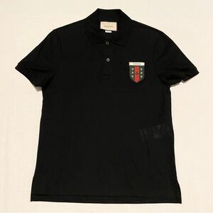 Gucci Black Stretch Cotton Pique Bee Star Crest Polo Shirt XS